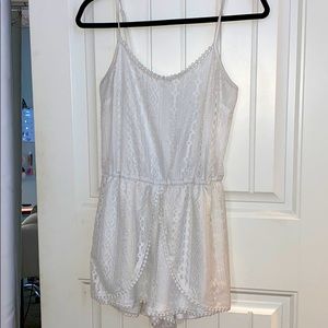 White lace romper.